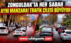 Zonguldak'ta her sabah aynı manzara! Trafik çilesi büyüyor