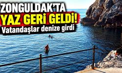 Zonguldak’ta yazdan kalma hafta sonu: Vatandaşlar denize girdi