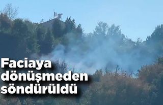 Zonguldak'ta çalılıkta başlayan yangın büyümeden söndürüldü