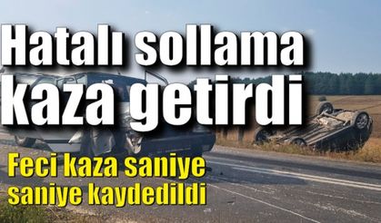 Hatalı sollama kaza getirdi! 3 yaralı