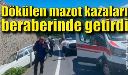 Yola dökülen mazot kazayı beraberinde getirdi: 1 yaralı