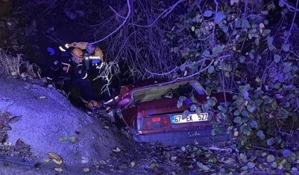 Zonguldak'ta otomobil kanala devrildi: 1 ölü
