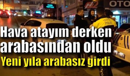 Abartı egzozla yüksek ses çıkartınca yeni yıla arabasız girdi