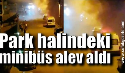 Park halindeki araç alev aldı