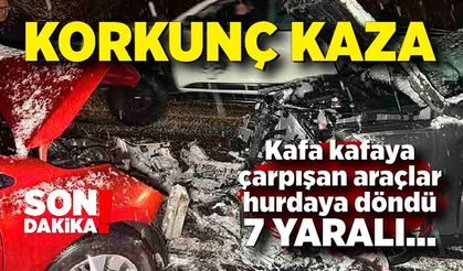 Yoğun kar kazayı tetikledi; 7 yaralı