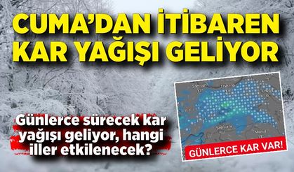 Cuma’dan itibaren kar yağışı geliyor