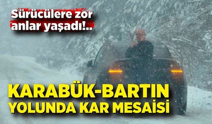 Kar yağışı ulaşımda sürücülere zor anlar yaşatıyor