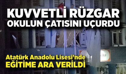 Kuvvetli Rüzgar Okulun Çatısını Uçurdu