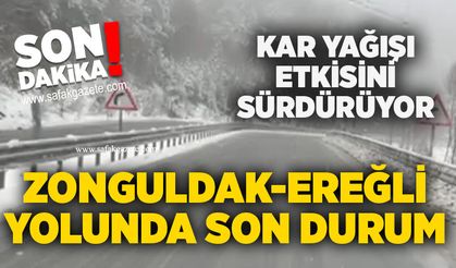 Zonguldak-Ereğli yolunda son durum: Kar yağışı etkisini sürdürüyor