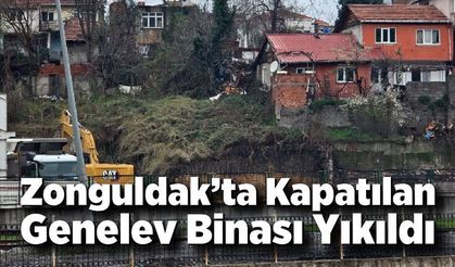 Zonguldak’ta Kapatılan Genelev Binası Yıkıldı