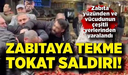 Zabıtaya tekme tokat saldırı: Seyyar satıcı ortalığı karıştırdı