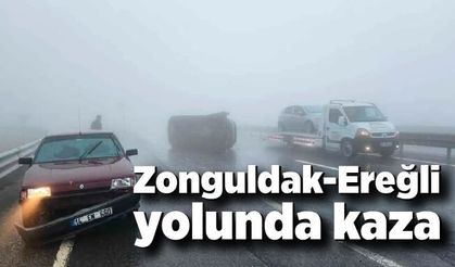 Zonguldak-Ereğli yolunda yoğun sis kazayı beraberinde getirdi!