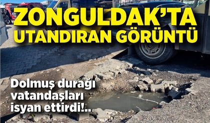 Zonguldak’ta dolmuş durağı yolu tepki çekiyor