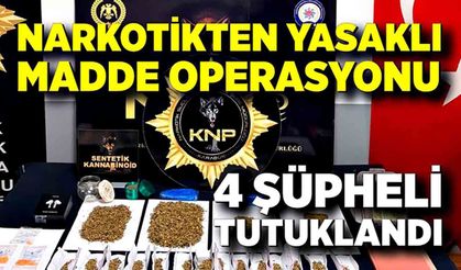 Narkotikten yasaklı madde operasyonu; 4 tutuklu