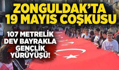 Zonguldak’ta 19 Mayıs Coşkusu: 107 Metrelik Dev Bayrakla Gençlik yürüyüşü !