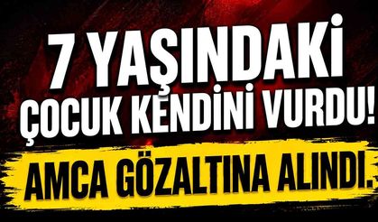 Amcasının silahıyla oynayan çocuk kendini vurdu