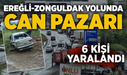 Ereğli-Zonguldak yolunda can pazarı: 6 kişi yaralandı