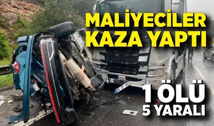Maliyeciler kaza yaptı: 1 ölü, 5 yaralı