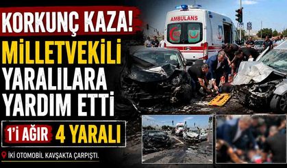 Kavşakta feci kaza: Milletvekili yardıma koştu