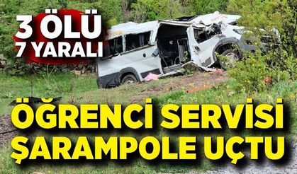 Köy yolunda yaşandı: Öğrenci servisi devrildi