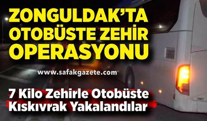 Zonguldak'ta yolcu otobüsüne operasyon; 7 kilo yasaklı madde yakalandı