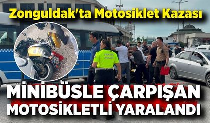 Alaplı'da Feci Çarpışma! Motosikletli Yaralandı