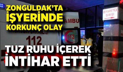 İş yerinde tuz ruhu içerek yaşamına son vermeye çalıştı
