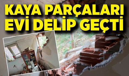 Yamaçtan Kopan Kayalar Evi Harabeye Çevirdi