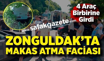 Zonguldak'ta Makas Atan Araç Cami Bahçesine Daldı