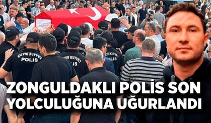 Zonguldaklı polis son yolculuğuna uğurlandı