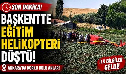 Başkentte eğitim helikopteri düştü