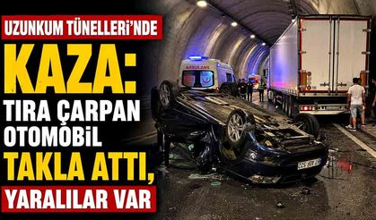 Zonguldak Uzunkum Tünelleri'nde Kaza: Tıra Çarpan Otomobil Takla Attı, Yaralılar Var