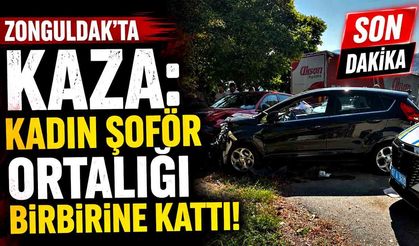 Zonguldak’ta kaza: Kadın şoför ortalığı birbirine kattı!