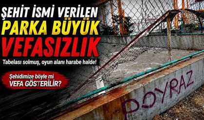 Şehit ismi verilen parka büyük vefasızlık