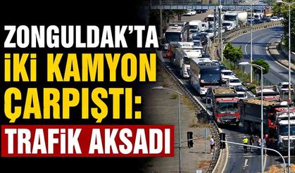 Zonguldak’ta iki kamyon çarpıştı: Trafik aksadı