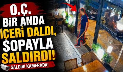 O.Ç.’nin sopalı saldırısı kamerada! Kafe sahibine art arda vurdu