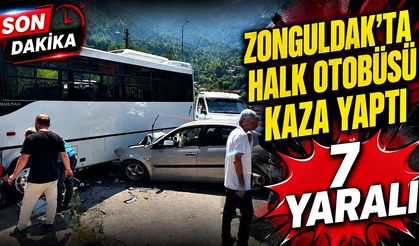 Zonguldak'ta halk otobüsü kaza yaptı: 7 yaralı