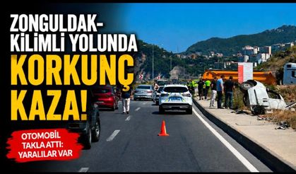 Zonguldak-Kilimli sahil yolunda kaza: Araç yoldan çıktı