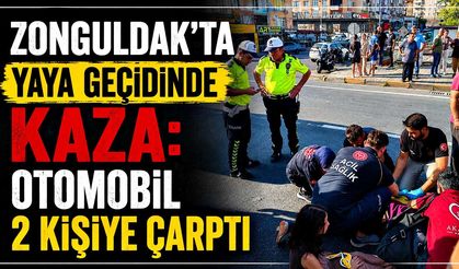 Zonguldak’ta yaya geçidinde kaza: Otomobil 2 kişiye çarptı