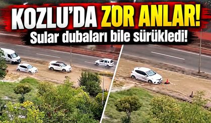 Kozlu’da zor anlar: Sular dubaları bile sürükledi!
