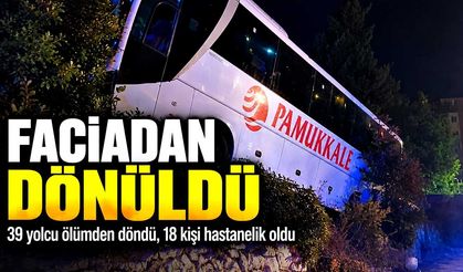 Yolcu otobüsü yoldan çıktı: 18 yaralı