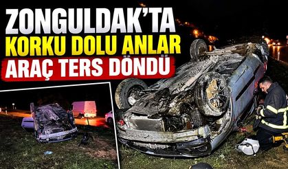 Zonguldak-Ankara yolunda otomobil takla attı: 2 yaralı
