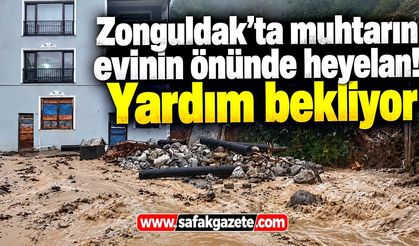 Zonguldak’ta muhtarın evinin önünde heyelan! Yardım bekliyor
