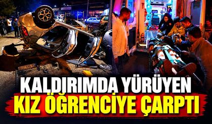 Otomobil kaldırımda yürüyen kız öğrenciye çarptı