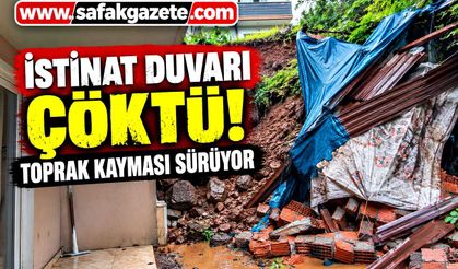 İstinat duvarı çöktü! Toprak kayması sürüyor
