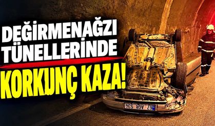 Zonguldak Değirmenağzı Tünellerinde Kaza! Otomobil Takla Attı, 1 Yaralı