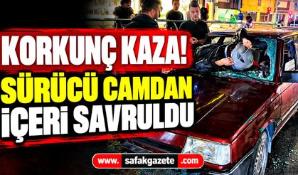 Düzce'de korkunç kaza! Motosiklet sürücüsü camdan içeri girdi