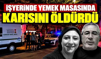 Yemek masasında karısını öldürdü