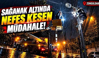 Zonguldak'ta sağanak altında zorlu mücadele! Kıvılcımlar mahalleyi alarma geçirdi