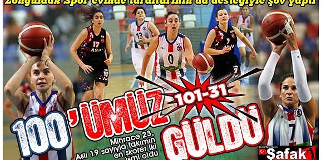 Zonguldak Spor potayı salladı... Tam 70 sayı farkla kazandılar: 101-31